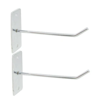 

2 Pcs Wall Board Hanger Metal Clothes Towels Display Hook Silver Tone