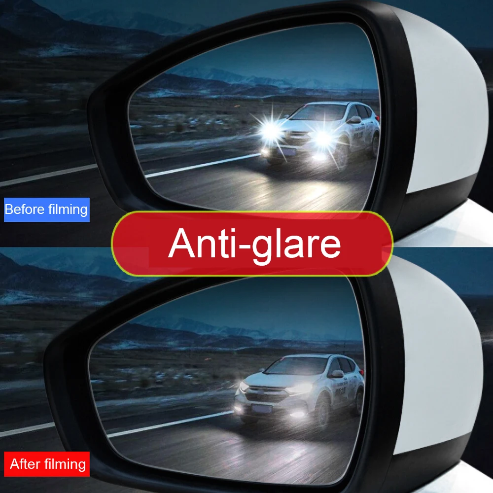 1Pcs Car Rearview Mirror Nano Rain Film Anti-fog Film Side Window Solar Protective Rearview Mirror Hydrophobic Sticker car mirror film