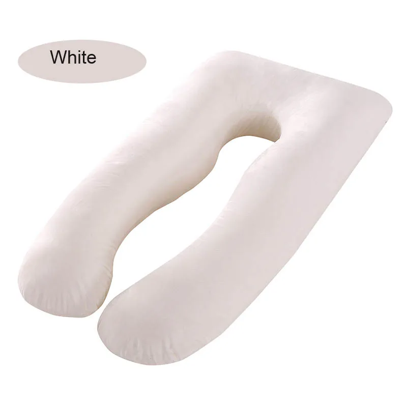 velvet white U форма Беременность подушка с наволочкой хлопок для беременных женщин сна тела сторонник материнства подушки беременность сторона спальное постельное белье - Цвет: velvet white