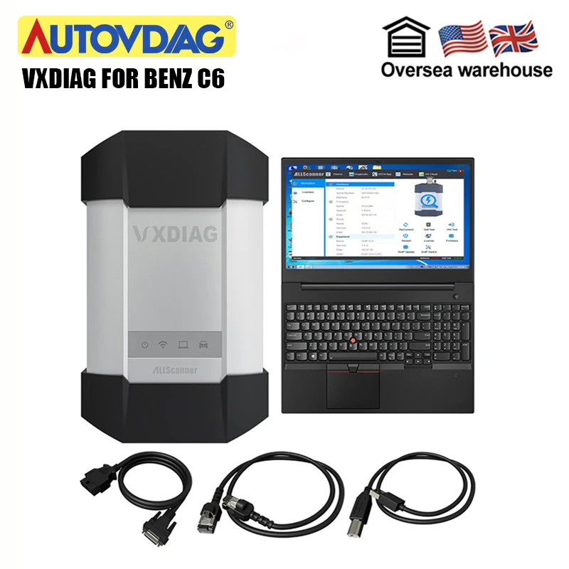 

Car Diagnostic Tool VXDIAG For Benz C6/for BMW C6 for Mercedes Compact 4 Newest software 2020 for XENTRY/DTS ECU/key programming