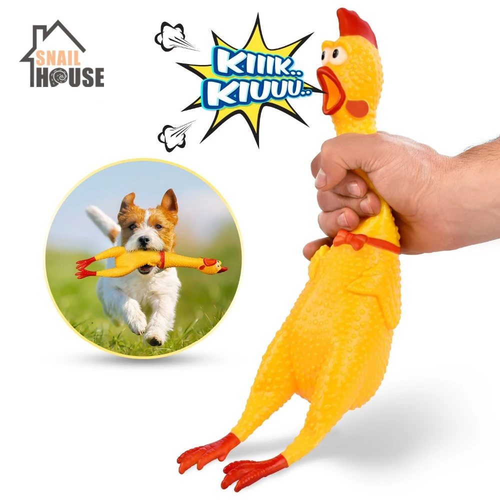 Snailhouse 2019 Hot Sell Screaming Chicken Pets Dog Toys Squeeze Squeaky Sound Funny Toy Safety Rubber