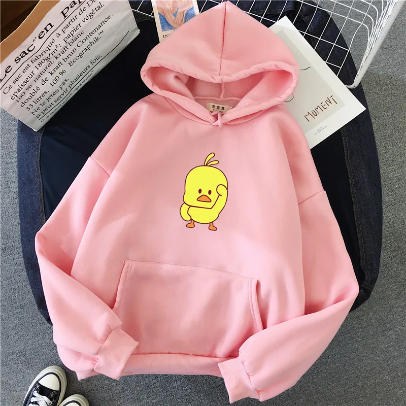  Winter Warm Oversized Sweatshirt Women Cartoon Chick Hoodie Kawaii Hoodie Anime Hirajuku Hoody Tumb