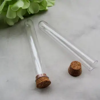 

100pc Clear Plastic Test Tube With Cork Stopper 15x100 mm(11ml) Baby Shower Favors Gifts For Guest