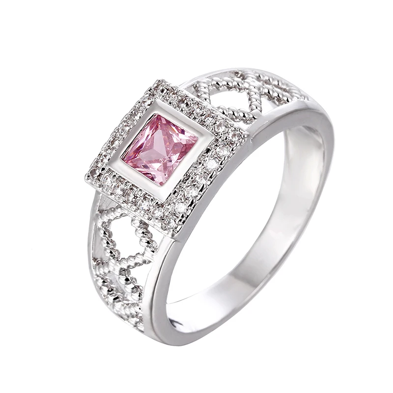 Богемное простое модное прямоугольное женское кольцо золотого/серебряного цвета, CZ камень, панк кольцо для помолвки перстень Femme Anelli Donna - Цвет основного камня: CR3918