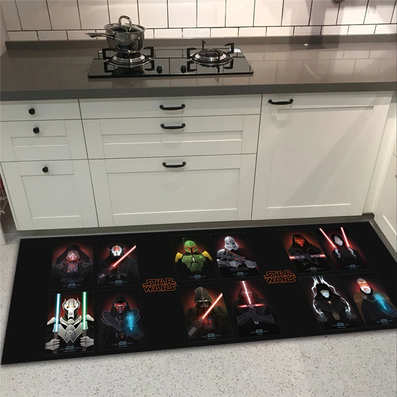 Disney-alfombra antideslizante de Star Wars para bebé, tapete de cocina de 60x160cm, Felpudo de entrada para sala de estar y baño