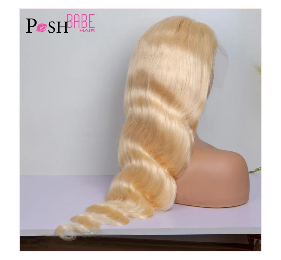 8 - 34 inch 613 Honey Blonde Color Lace Front Human Hair Wig Remy Brazilian Long Body Wave Hair Lace Frontal Wig for Black Women