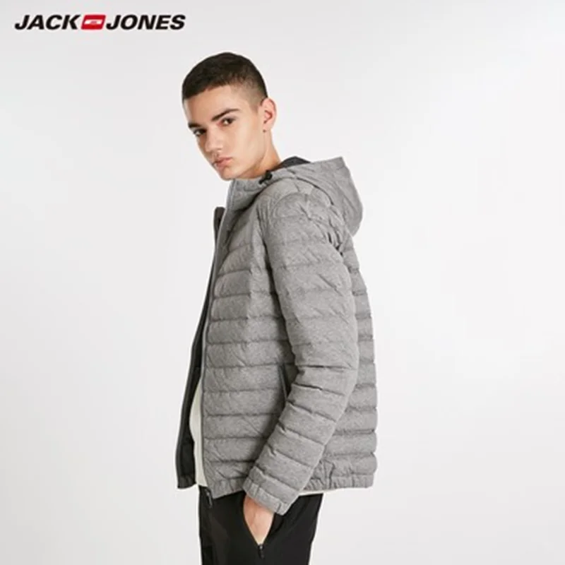 Зимний мужской пуховик JackJones, мужской короткий пуховик с капюшоном, парка, пальто, верхняя одежда, мужская одежда 218312501