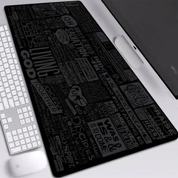

ZSUXTC Black Mouse-pad Professional Simple Word Desktop Play Mat Dirt-resist PC Keyboard Anti-slip Rubber XXL for Table Pads