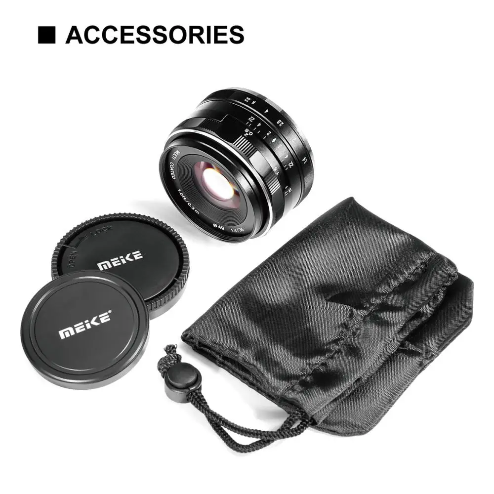 Meike 35 мм f1.4 Большая диафрагма ручная фокусировка фотообъектив для Sony