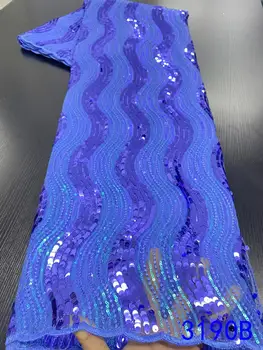 

NIAI African Lace Fabric 2020 High Quality Sequins Embroidery Nigerian Lace Fabrics For Women French Mesh Lace Fabric XY3190B-8