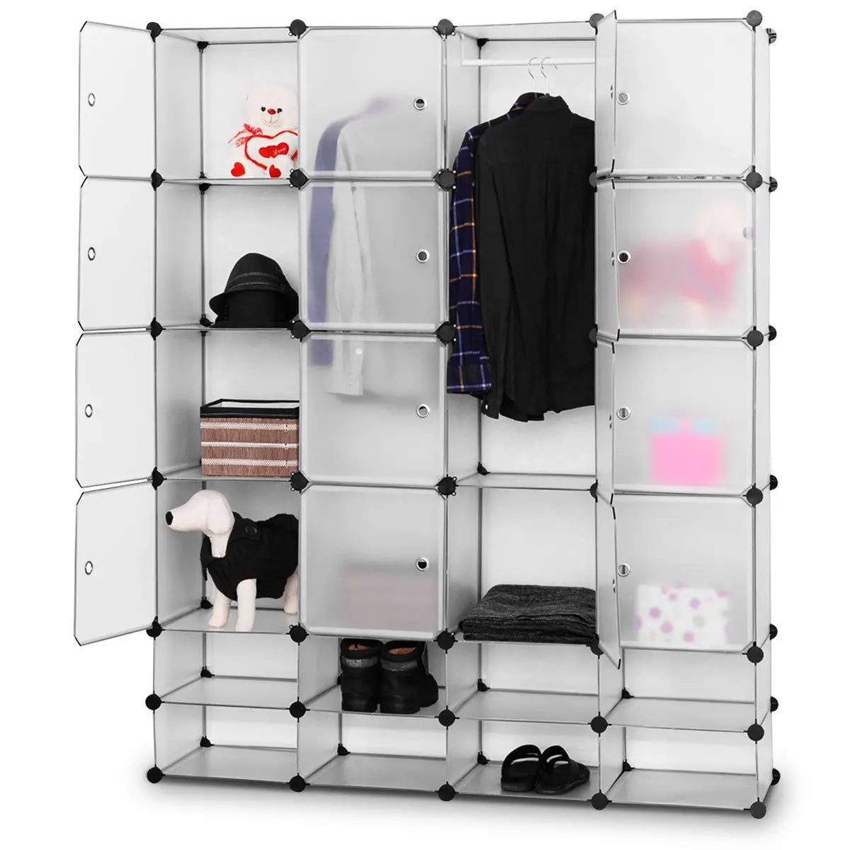 Plastic Dresser Wardrobe Storage Cabinet Coat Racks Organizer