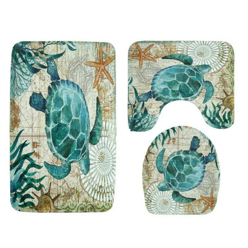 Home& Living Non-slip Bathroom Floor Mat Cover Rug Shower Curtain Accessories
