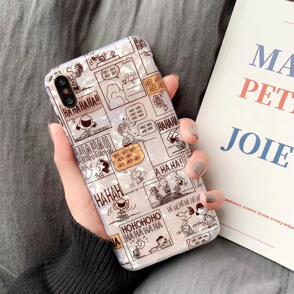 

Conch Shell funny cartoon cute Comic Daisy Duck fashion soft IMD Marble Phone Case for iphone 6 6s 7 8 plus X XR XS MAX cover
