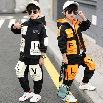 

New Arrival Boys Clothing Sets Spring 2020 High Quality Children's Pure Color Sports Suit Teenage Boy School Uniforms 4-13Years
