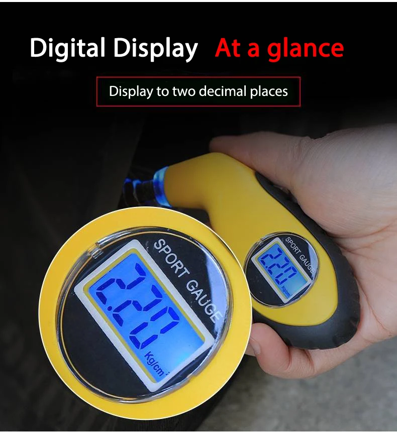 Tire Pressure Gauge Led Electronic Digital manometer Barometers tester
