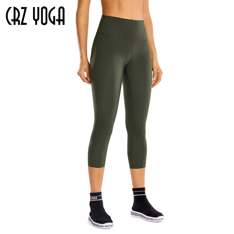 CRZ YOGA High Waisted Capri Workout Leggings for Women Hugged Feeling Athletic Compression Leggings -21 Inches CRZ YOGA High Waisted Capri Workout Leggings for Women Hugged Feeling Athletic Compression Leggings -21 Inches