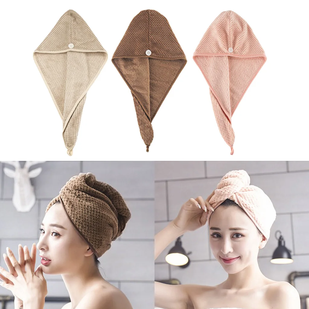 Microfiber Hair Drying Towels Wrap Turban Super Absorbent Anti Frizz Soft Head Towel for Curly, Long, Thick, Thin, Fine Hair
