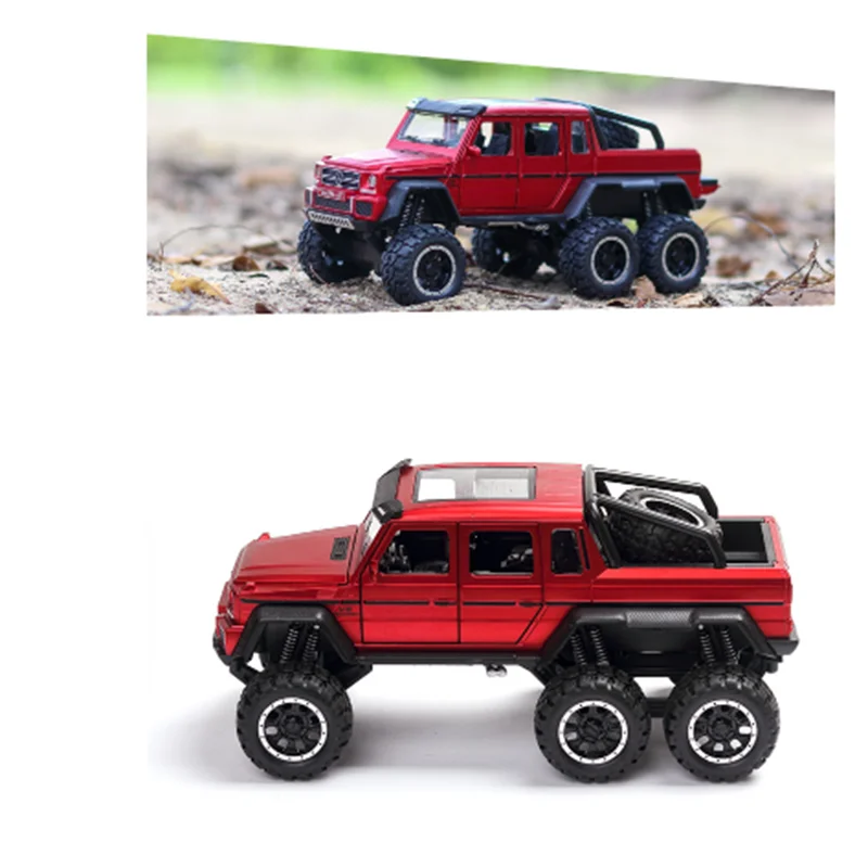 1/32 сплав грузовик G63 внедорожник литье под давлением игрушечный автомобиль модель звук и светильник 6 дверь может открыть детская Подарочная коллекция