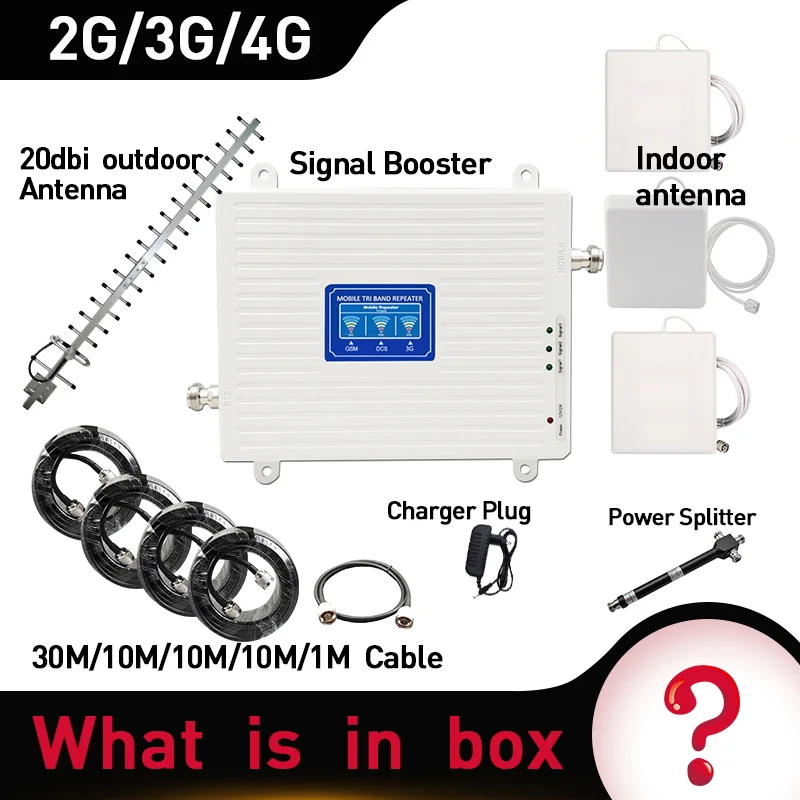 Усилитель сигнала сотового телефона GSM LTE DCS WCDMA 900/1800 МГц 2G 3G 4G 70 дБ ретранслятор