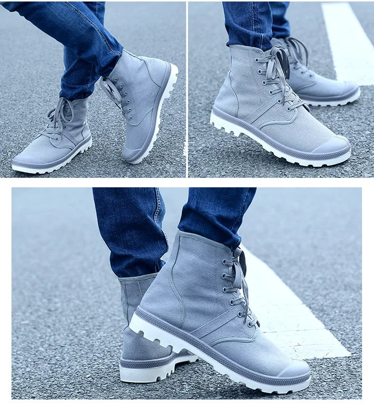 2021 Top Quality Men Mid Boots Lace Up Male Canvas Shoe Kings gift shop