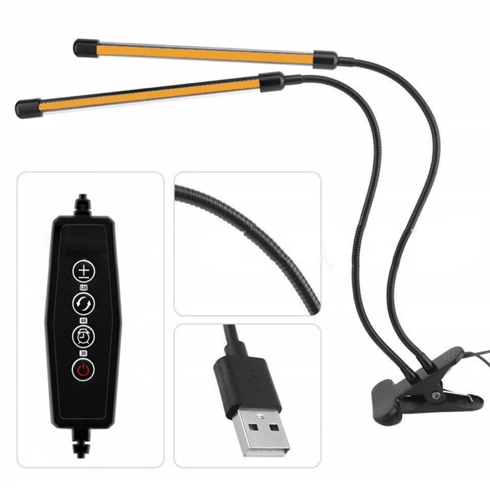 USB Powered LED Grow Light COB Full Spectrum Timing Dimmer Phyto Lamp for Seedling Indoor Vegetable Flower Plant Tenx Fitolampy