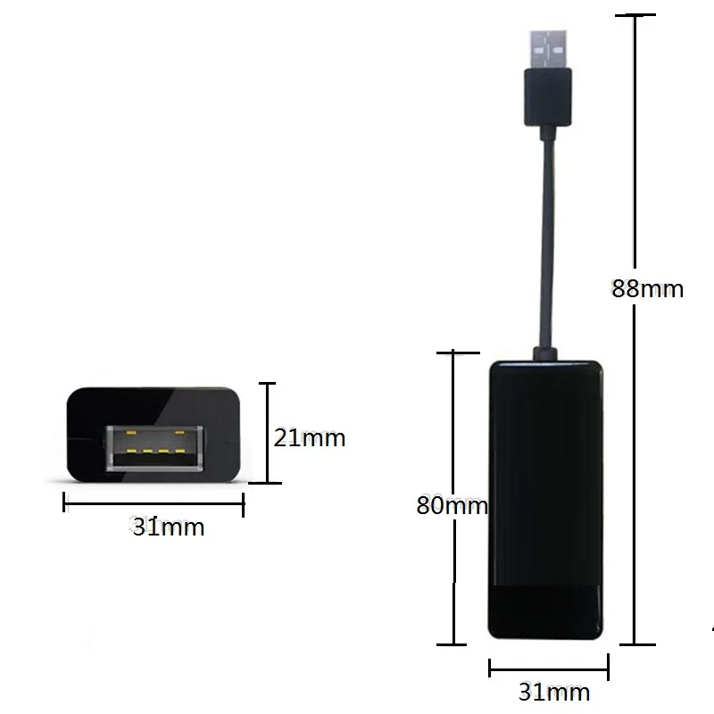 Автомобильная короткая тяга ключ USB портативного навигатора плеер Plug Play Auto Smart Link ключ для Apple CarPlay Android система Smart Link gps