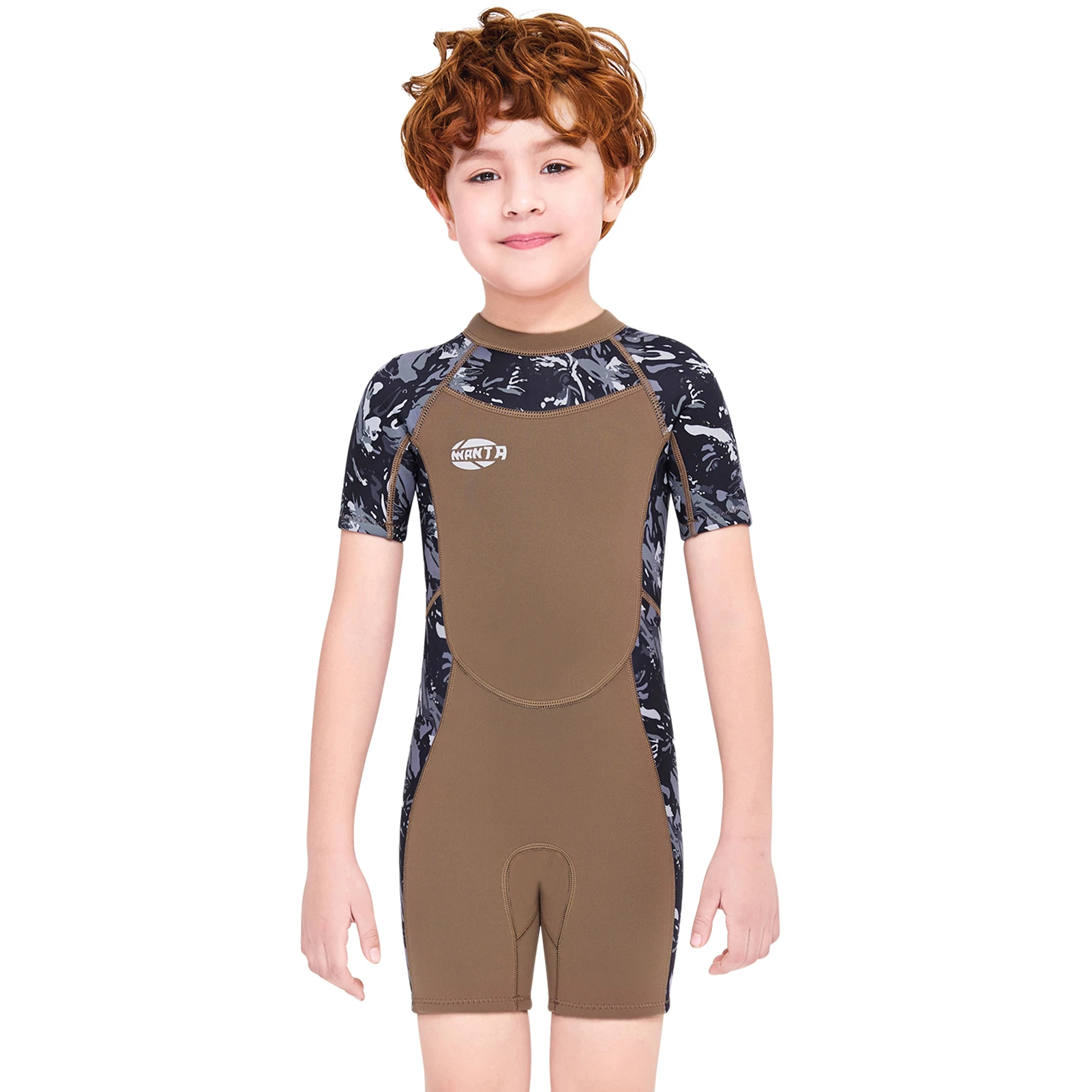 Boys One Piece Diving Suit 2 5mm Thick Neoprene Wetsuits Keep Warm Kids Short Sleeves Shorts Children Snorkel Guards Swimsuit Wetsuit Aliexpress