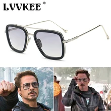 Мстители бесконечные войны Тони Старк стиль полета мужские солнцезащитные очки люксовый бренд Железный человек 3 очки Квадратные винтажные мужские солнцезащитные очки