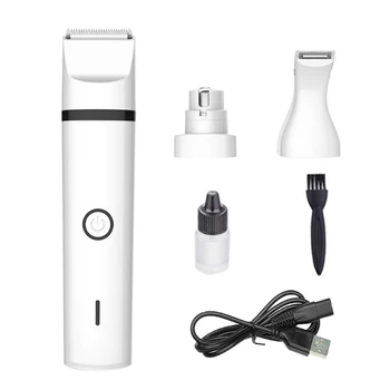 

3 in 1 Professional Dog Cat Nail Grinder Hair Trimmer Fur Clippers for Pets Trimming Multi-Function USB Rechargable