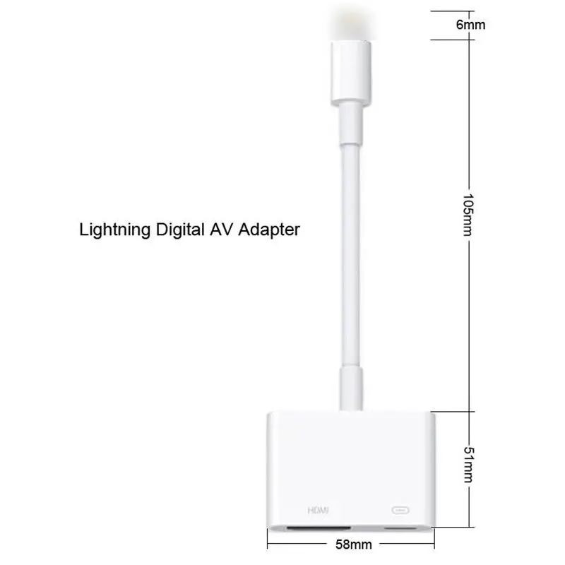 AMS-1080P 8 Pin к HDMI tv AV Кабель-адаптер для iPhone 5S 6 6S 7 8 Plus X