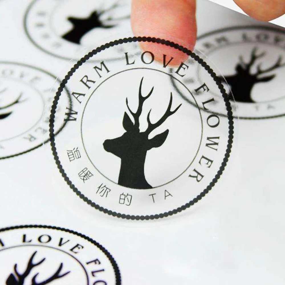 100 transparent labels logo custom stickers