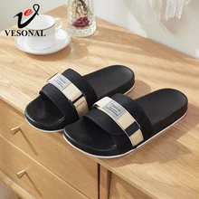 VESONAL/повседневная мужская обувь для взрослых; мужские тапочки на плоской подошве; мягкая легкая износостойкая нескользящая обувь; модная прогулочная обувь