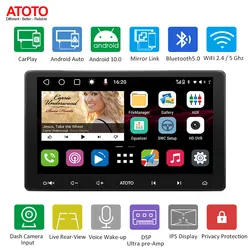 ATOTO – autoradio S8 Lite Android, Double Din, lecteur multimédia vidéo universel, 10.1 pouces, stéréo, USB, Navigation GPS, carte intégrée au tableau de bord 