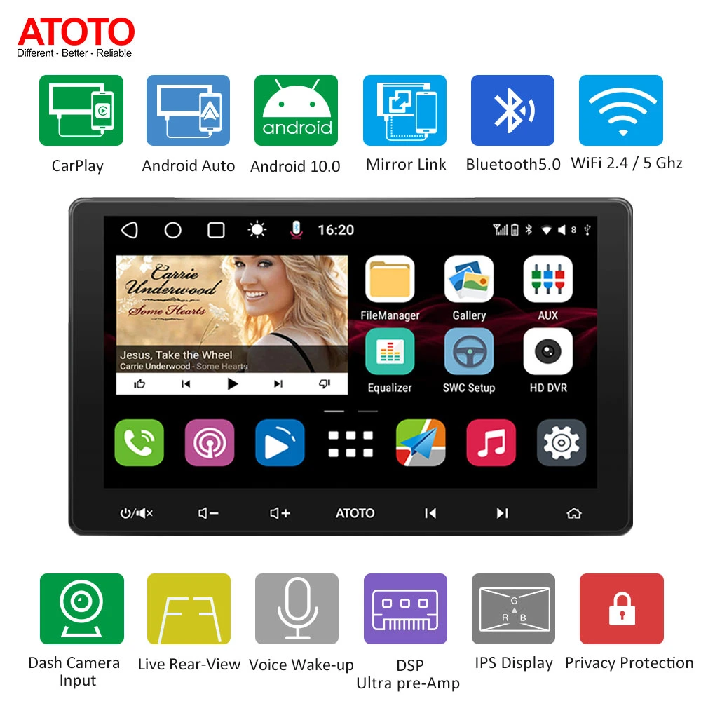 Atoto マルチメディアビデオプレーヤー付きカーラジオ,Android,デュアルディン,10.1インチ,ステレオ,GPSナビゲーション ,USB,自動車用|Car Multimedia Player| - AliExpress Atoto マルチメディアビデオプレーヤー付きカーラジオ,Android,デュアルディン,10.1インチ,ステレオ,GPSナビゲーション ,USB,自動車用|Car Multimedia Player| - AliExpress