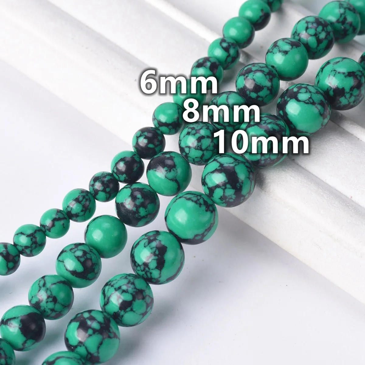 50pcs 8mm Round Black Spots Coated Opaque Glass Beads lot for