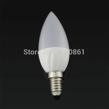 

50pcs E14 5W LED Candle Light bulb lamp led white ceramic candle lamp AC110v 220v e14 led ast Heat Dissipation Spot Light