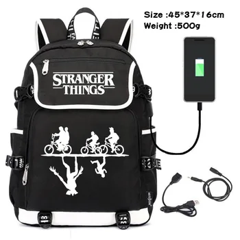 

Stranger Things USB Port backpack for Women Men School Book Students Bag Female Male Travel