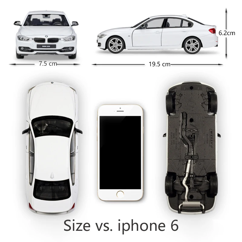WELLY 1:24 Scale Diecast Simulator Model Car BMW 335i/535i Classic Vehicle Metal Alloy Toy Car For