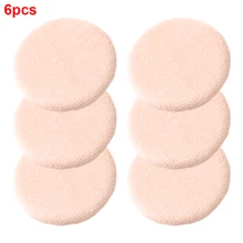 6 Pcs Soft Round Blending Cotton Blend Fluff Surface Portable Facial Casual Women Powder Puff Mini Flesh Tints Cosmetic Tool