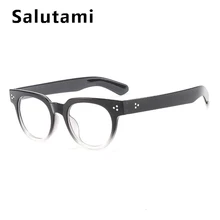 Винтажные круглые Брендовые очки с заклепками, оправа для мужчин, двойная цветная оправа, очки для женщин, компьютерные черные оттенки