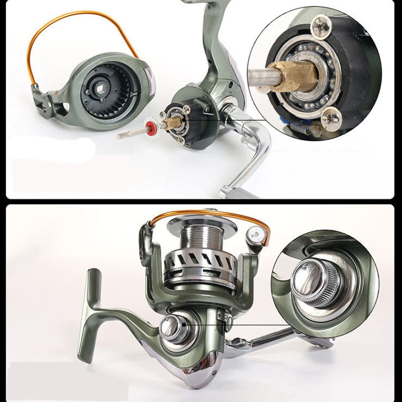 2020 Metal Spool Spinning Fishing Reel 12+1BB Superior Wheel For Freshwater Saltwater Fishing 1000-6000 Series 5.5:1 Wheel Reel