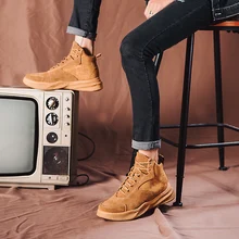 Модные мужские ботинки; chaussure homme; рабочие ботинки; Мужская Осенняя Повседневная обувь; Krasovki Tenis Masculino Adulto Werkschoenen