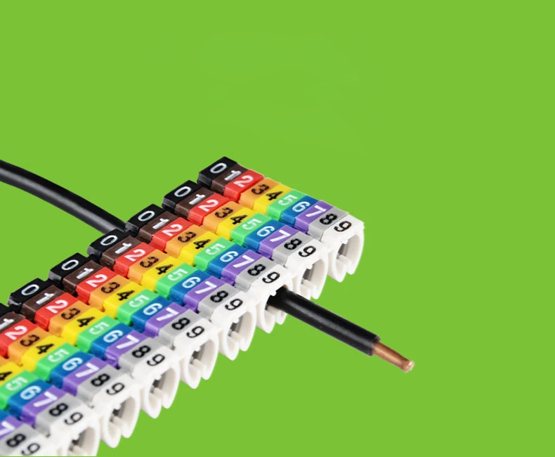 100/150pcs Plastic Cable Marking Label Color Digital Number 0 ...