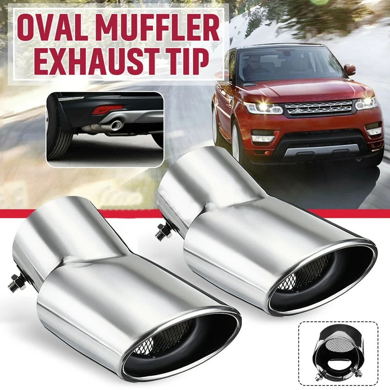 as Shown 2pcs Exhaust Muffler Tail Pipe Range Stainless Steel Trim Tail Piece End Pipe Exit Weld for Land Rover Sport Exhaust Pipe for Range Rover 