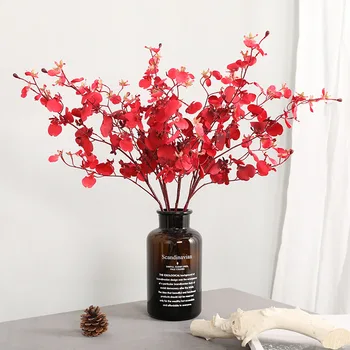 

Home Decoration Artificial Flower Single Bottle Peacock Dancing-lady Orchid Wedding Road Lead Placed Decorative Imitation Flower