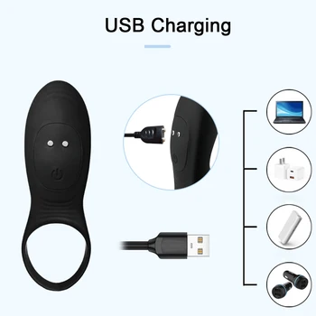 Penis Vibrator With Cock Ring Couple Vibration Remote Control Vagina Clitoris Stimulator Long Lasting Erection Adult Sex Toys 4