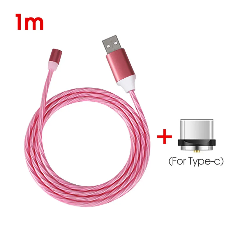 Яркий светодиодный светильник кабель для зарядки мобильного телефона Micro usb type C светильник ing Зарядка для iPhone 11 для samsung магнитное зарядное устройство - Цвет: For Type C 01