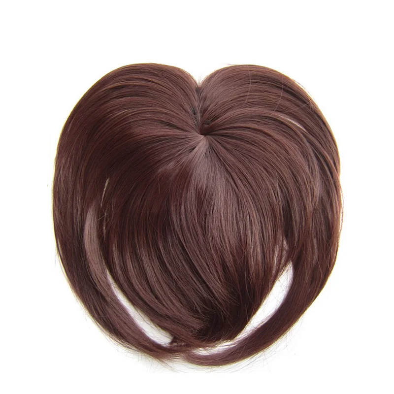 Synthetic Bangs Jeedou Synthetic Hair Bangs Blunt-Bang Clip On Hair Extension False Fringe Black Brown Women's Hairpieces