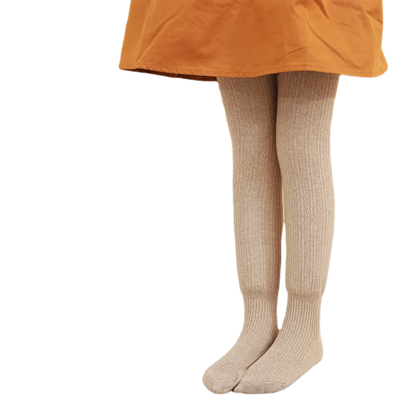 Winter New Plush White Bottomed Pantyhose Children's 5-year-old Thickened Solid Color Baby Warm Pantyhose