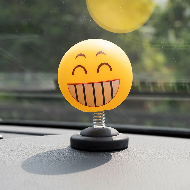Creative car pendulum shake head expression bag funny car interior accessories for men and women personality shake head doll - Название цвета: Серый